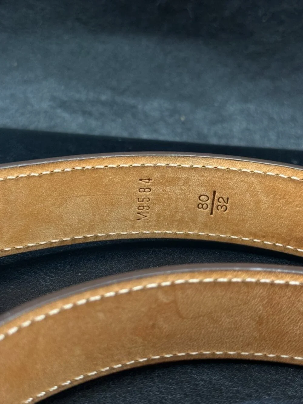 Louis Vuitton Monogram Mini Belt M9584 Brown Canvas Gold Buckle 80/32 Women